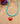 Turquoise Seed Beads Pendant  | Red Flame Agate | 17  inches